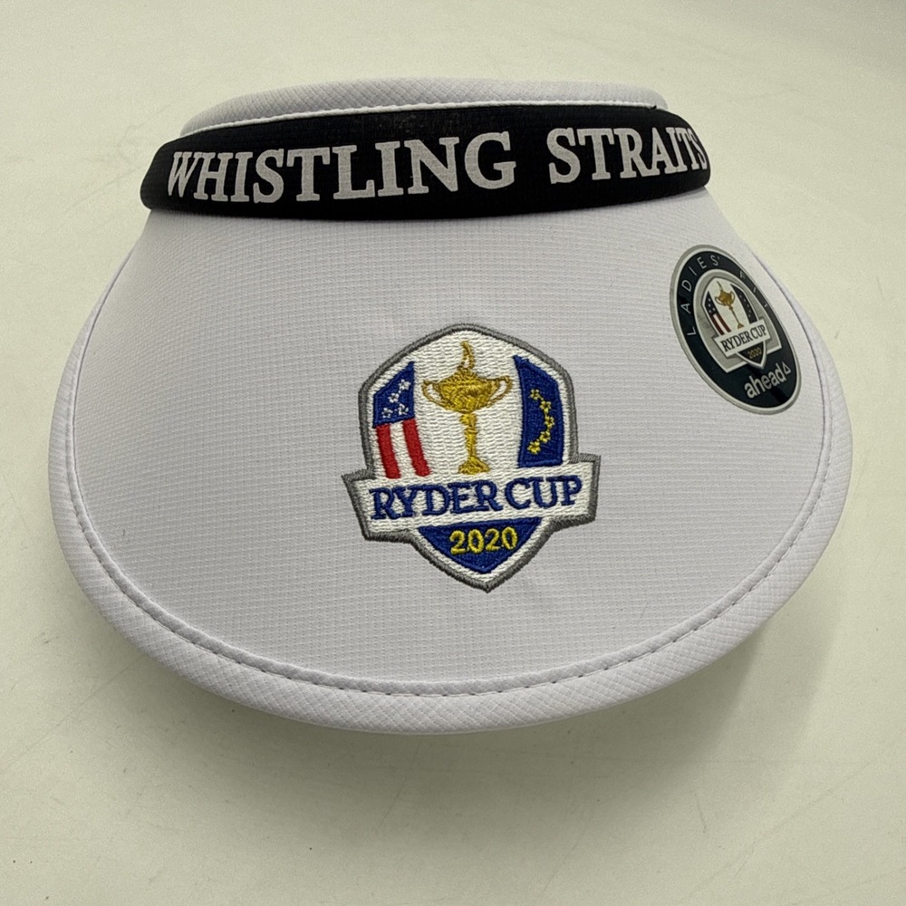 2020 Ryder Cup Whistling Straits Golf Open Back Visor Ladies Fit White AHEAD
